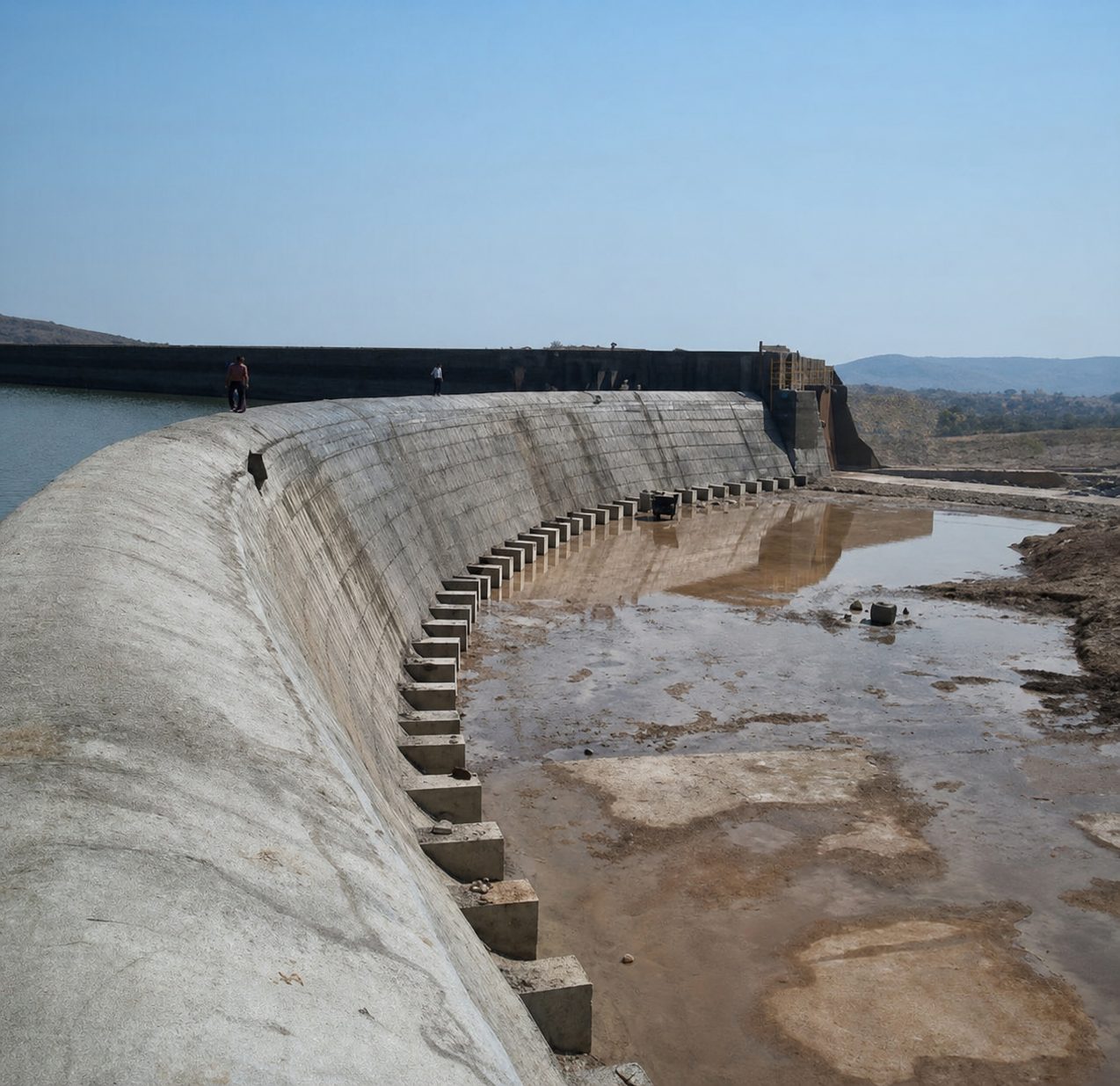 Spillway and apron works at the Kaketeo Project