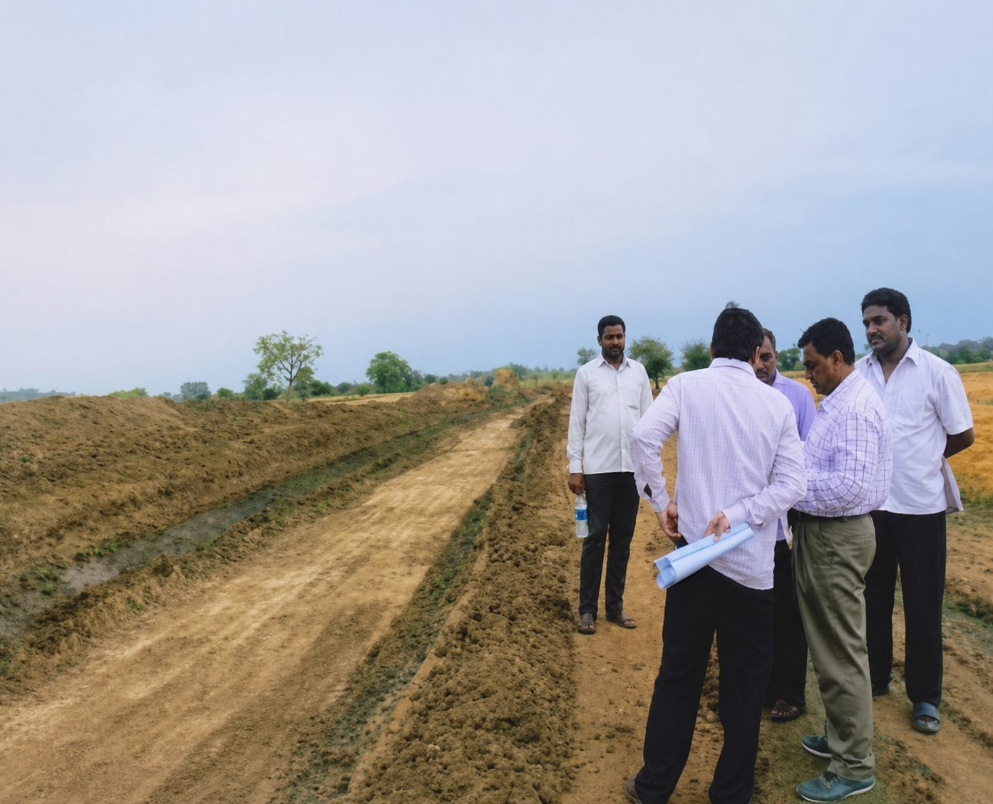 Site inspection on Nizamsagar distributory works