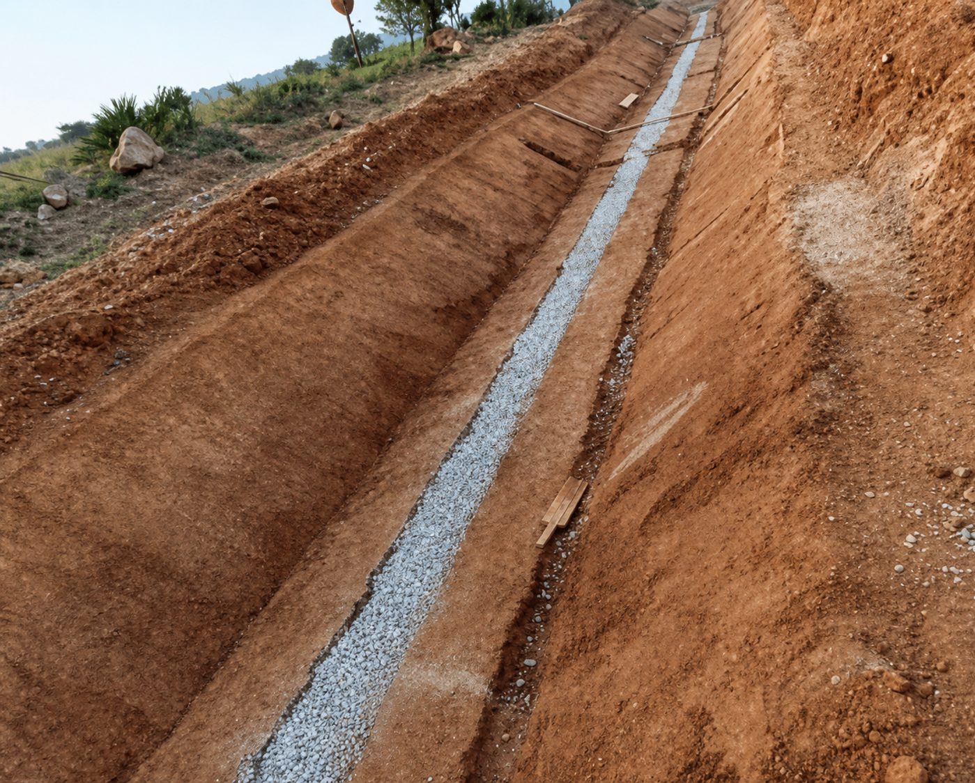 Foundation bed for Rajawaram distribution canal