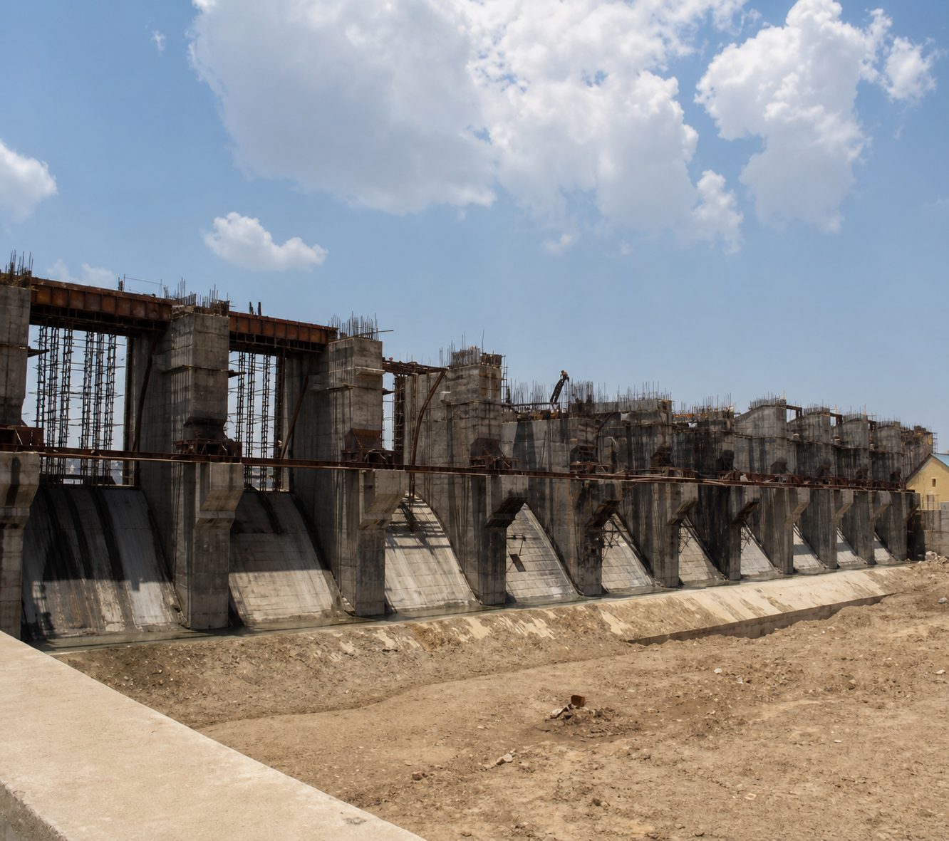 Pier works at Upper Kaketeo Dam
